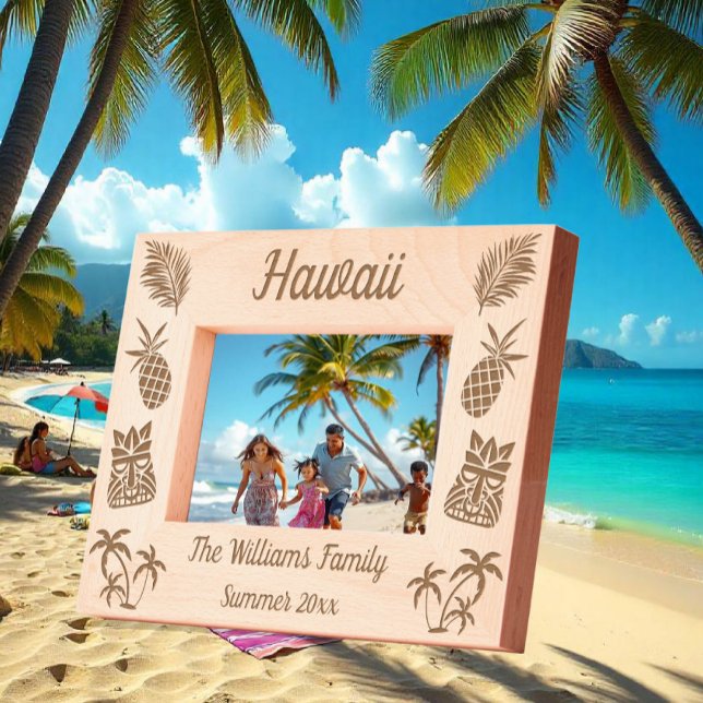 Hawaiian Themed Summer Vacation For Family Hawaii Etched Frames (Creator Uploaded)
