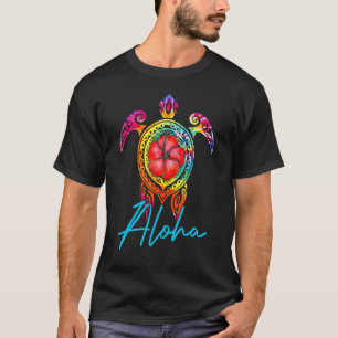 Hawaiian Tie Dye Sea Turtle Aloha For Family Vaca T-Shirt