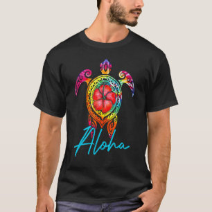 Hawaiian Tie Dye Sea Turtle Aloha For Family Vaca T-Shirt