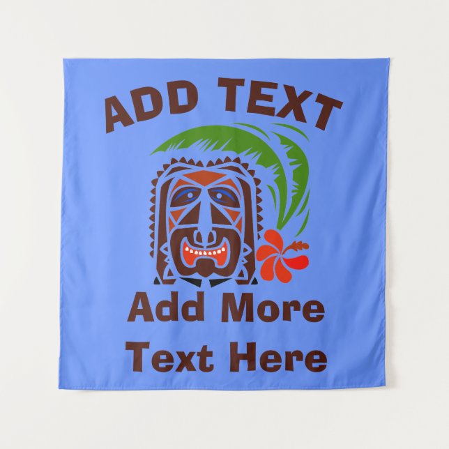 Hawaiian Tiki Bar, add text, Tapestry (Front)