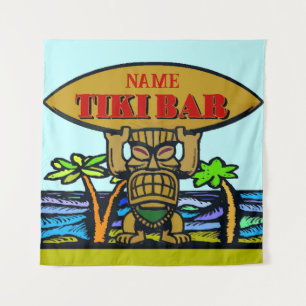 Hawaiian Tiki Bar, add text, Tapestry
