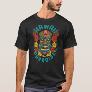 Hawaiian Tiki Beach Vacation Aesthetic Print On Ba T-Shirt