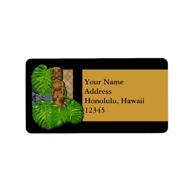 Hawaiian Tiki Lauhala Label (Front)