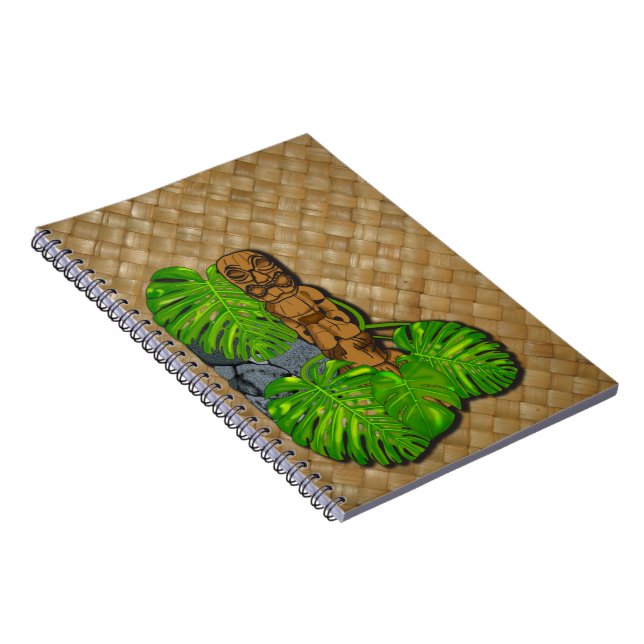 Hawaiian Tiki Lauhala Notebook (Right Side)
