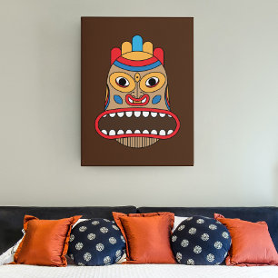 Hawaiian Tiki Mask Canvas Print