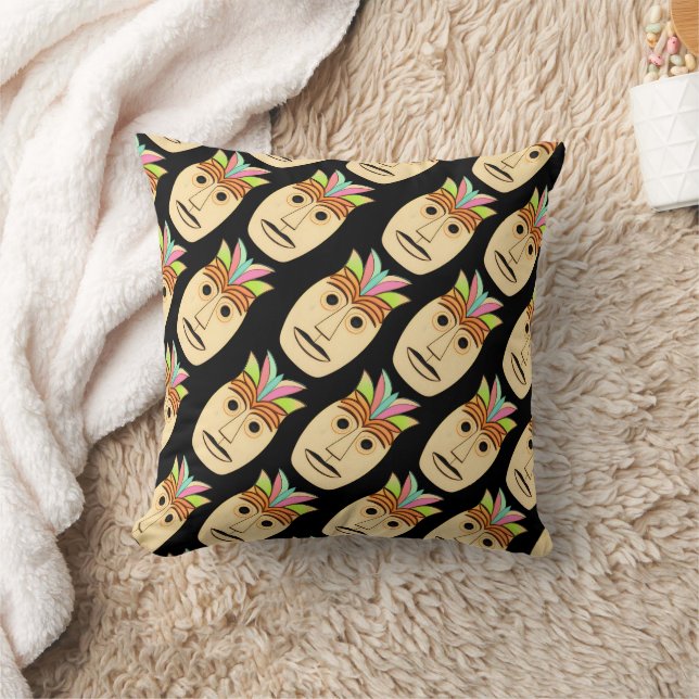 Hawaiian Tiki Mask Cushion (Blanket)
