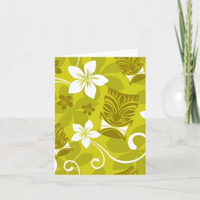 Hawaiian Tiki Pattern Note Cards (Front)