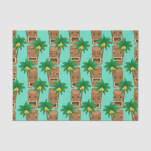 Hawaiian Tiki Repeat Pattern Tissue Paper