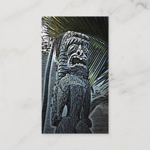 Hawaiian tiki statue customisable business cards