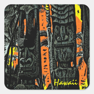Hawaiian tiki statues customisable stickers