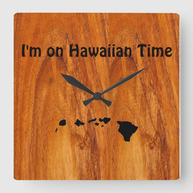 Hawaiian Time Square Wall Clock (Front)