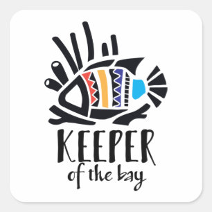 Hawaiian Triggerfish in Tropical Colours Square Sticker