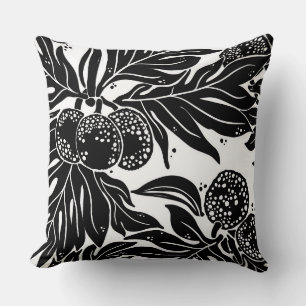 Hawaiian Tropical breadfruit ulu in indigo Cushion