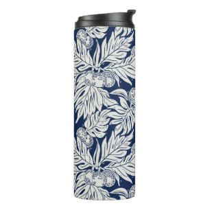 Hawaiian Tropical breadfruit ulu in indigo Thermal Tumbler
