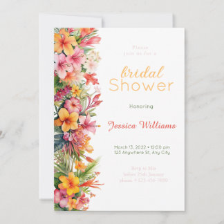 Hawaiian Tropical Bridal Shower Invitation