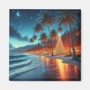 Hawaiian/Tropical Christmas Magnet