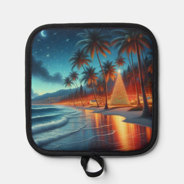 Hawaiian/Tropical Christmas  Pot Holder (Front)