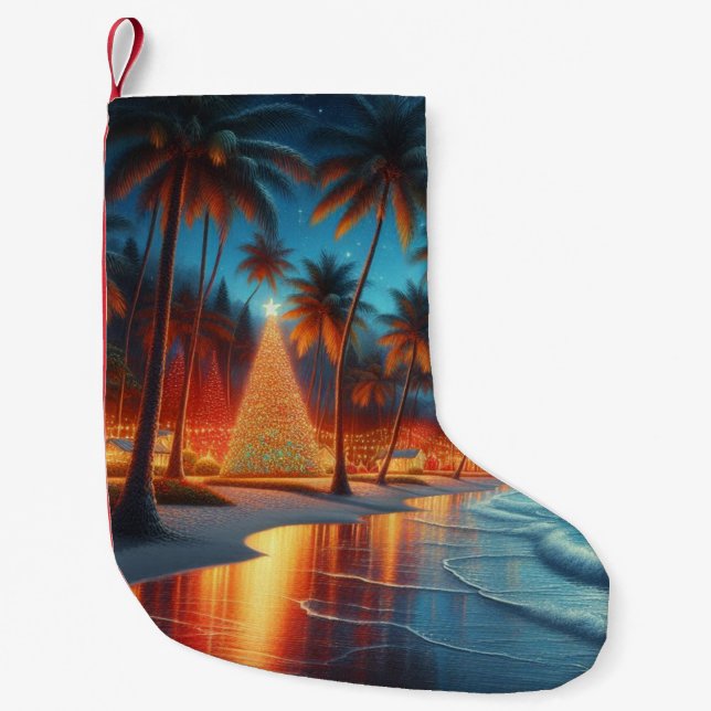 Hawaiian/Tropical Christmas  Small Christmas Stocking (Front)