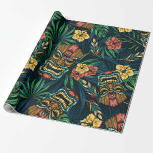 Hawaiian tropical colourful seamless pattern with  wrapping paper