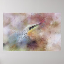 Hawaiian Tropical Fish Watercolor - Hawkfish