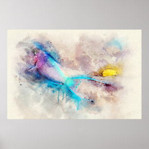 Hawaiian Tropical Fish Watercolor - Parrotfish Poster