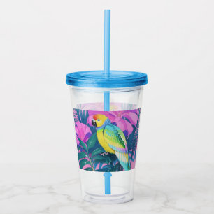 Hawaiian/Tropical/Floral/Parrot Acrylic Tumbler