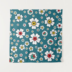 Hawaiian tropical floral wallpaper: abstract desig tapestry