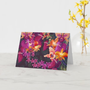 Hawaiian Tropical Flower Explosion Card