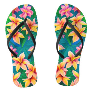 Hawaiian Tropical Flower Pattern  Thongs