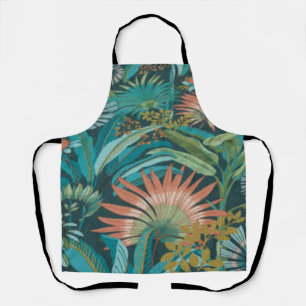 Hawaiian Tropical Flower Print Kitchen Apron