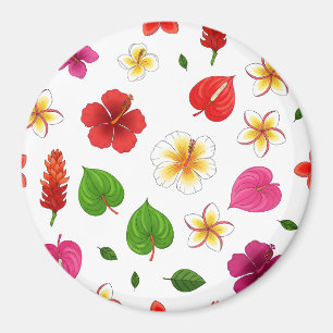 Hawaiian Tropical Flowers Magnet