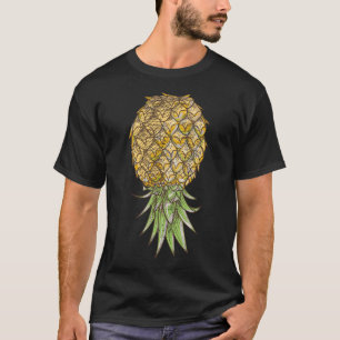 Hawaiian Tropical Fruit Vegan Upside Down Pineappl T-Shirt