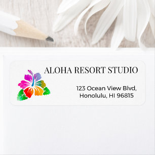 Hawaiian Tropical Hibiscus Return Address Label