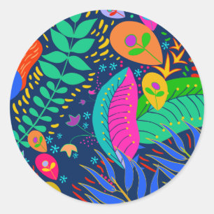 Hawaiian Tropical Jungle Classic Round Sticker