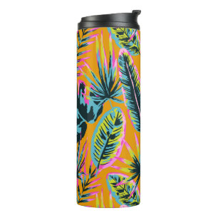 Hawaiian Tropical Leaves And Plants Print Pattern Thermal Tumbler
