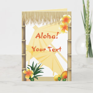 Hawaiian Tropical Luau Party Aloha Greeting Card