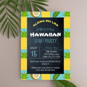 Hawaiian Tropical Luau Party Invitation