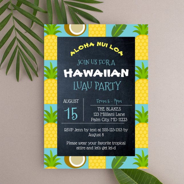 Hawaiian Tropical Luau Party Invitation (Creator Uploaded)