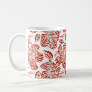 Hawaiian tropical natural floral in brown colours. coffee mug