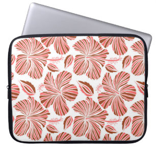 Hawaiian tropical natural floral in brown colours. laptop sleeve