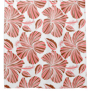 Hawaiian tropical natural floral in brown colours. shower curtain