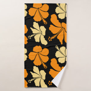 Hawaiian tropical natural floral seamless pattern bath towel