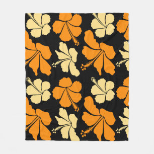 Hawaiian tropical natural floral seamless pattern  fleece blanket