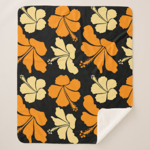 Hawaiian tropical natural floral seamless pattern  sherpa blanket