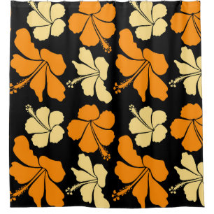Hawaiian tropical natural floral seamless pattern  shower curtain