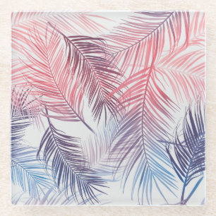 Hawaiian Tropical Palms: Stylish Seamless Glass Coaster