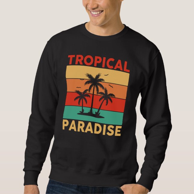 Hawaiian Tropical Paradise Hawaii Pineapple Tiki Sweatshirt (Front)