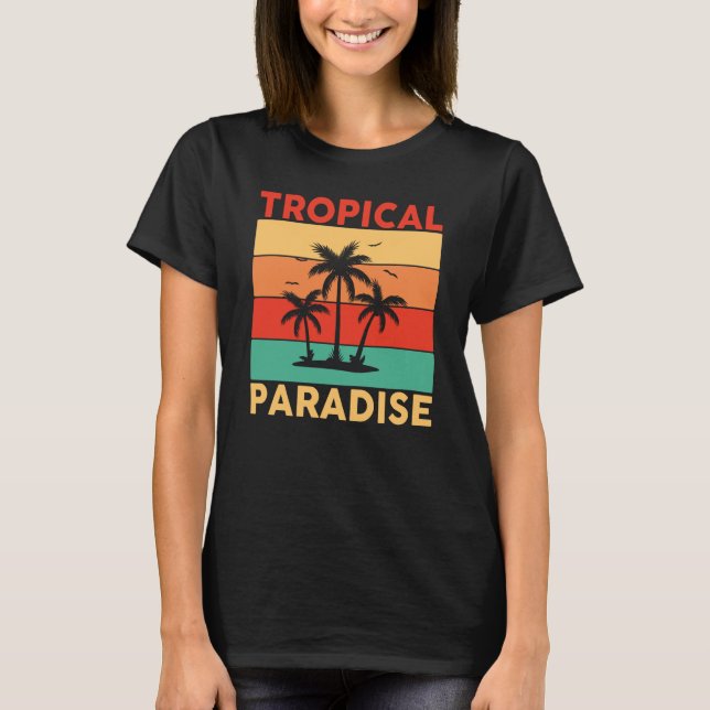 Hawaiian Tropical Paradise Hawaii Pineapple Tiki T-Shirt (Front)