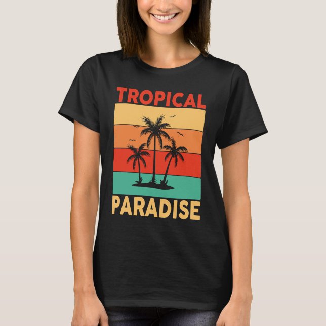 Hawaiian Tropical Paradise Hawaii Pineapple Tiki T-Shirt (Front)