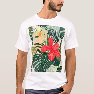 Hawaiian tropical plants, colorful flowers. T-Shirt